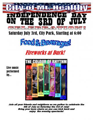 3rd of July flyer with event information
